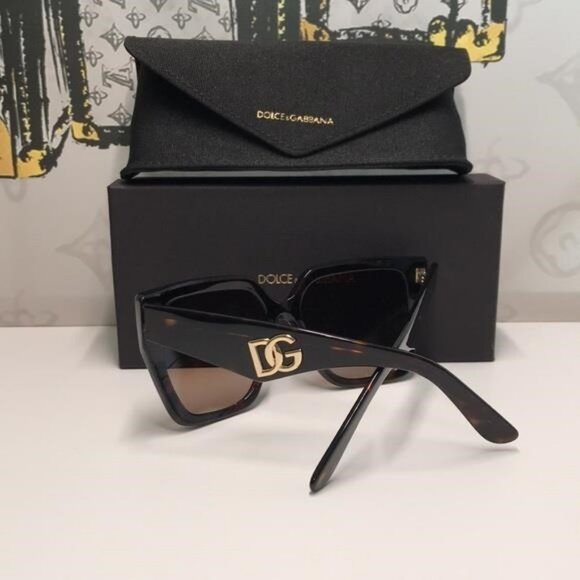 New Authentic Dolce & Gabbana DG4438 4536 Havana Square Sunglasses - Picture 9 of 11